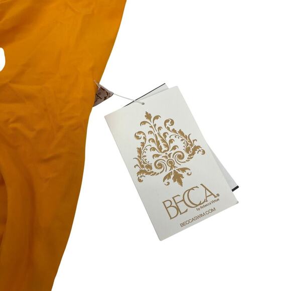 BECCA Color Code Adela Hipster Bikini Bottom Neon Orange Burst Medium NWT - Picture 4 of 7